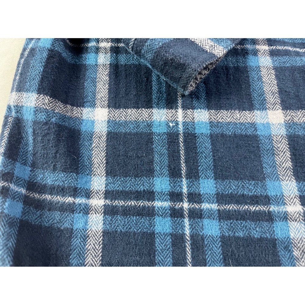 Anchorage Expedition Brand Mens XL Blue Plaid Flannel Button Down Shirt Cotton - Picture 9 of 9